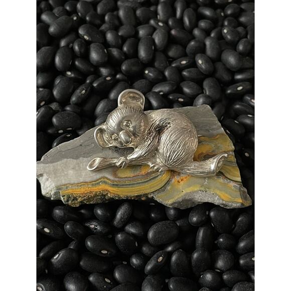 Mexico Sterling Silver 3D FIGURAL Koala Bear Branch🐨Animal Brooch Pin Taxco